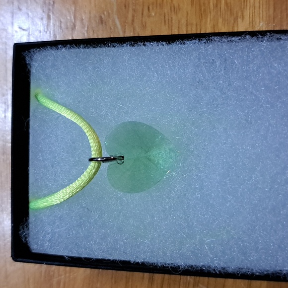 Lime Soda Crystal Heart Necklace - Picture 2 of 5